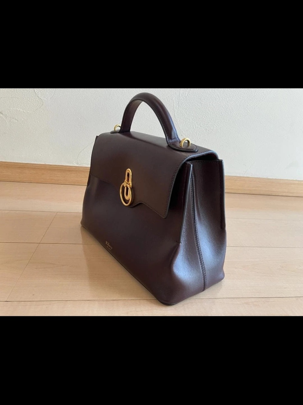 Mulberry Chocolate Brown Leather Top-Handle Satchel with Gold Hardware - Picture 5 of 15